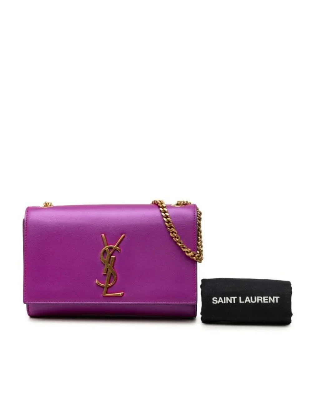 Saint Laurent Kate Crossbody Chain Shoulder Bag Purple Leather